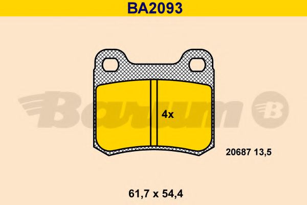 Тормозные колодки BARUM BA2093