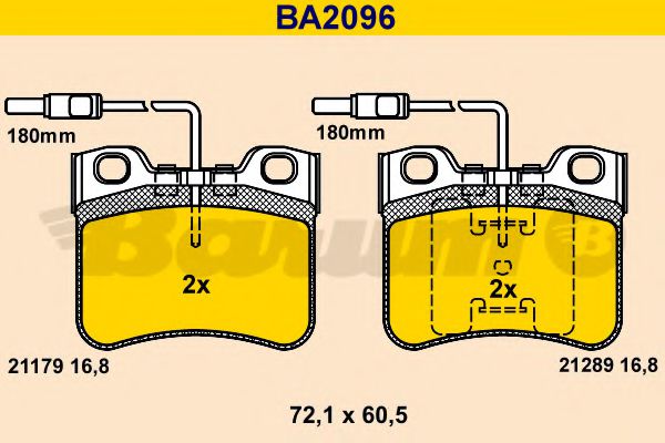 Тормозные колодки BARUM BA2096