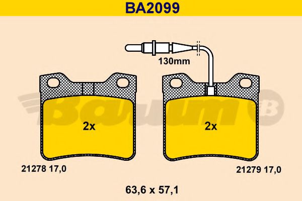 Тормозные колодки BARUM BA2099