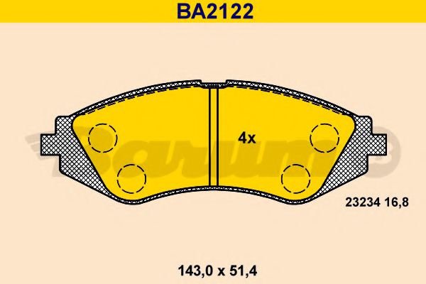 Тормозные колодки BARUM BA2122