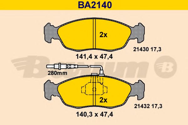 Тормозные колодки BARUM BA2140
