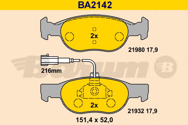 Тормозные колодки BARUM BA2142