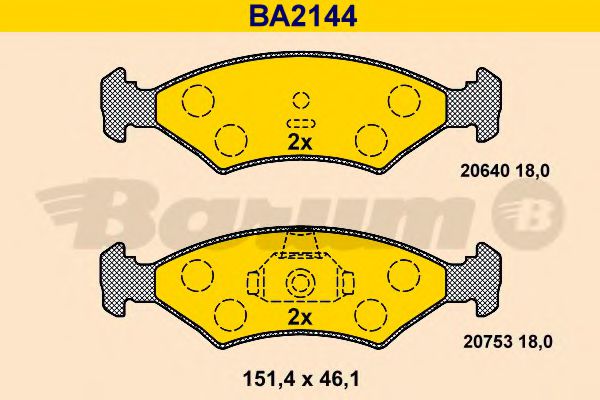 Тормозные колодки BARUM BA2144