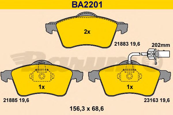 Тормозные колодки BARUM BA2201