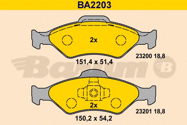 Тормозные колодки BARUM BA2203