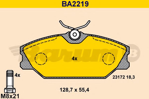 Тормозные колодки BARUM BA2219