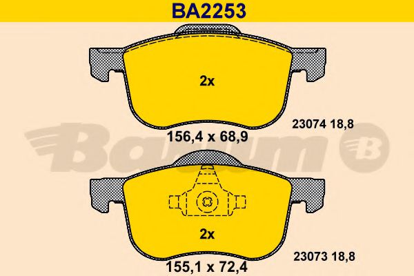Тормозные колодки BARUM BA2253