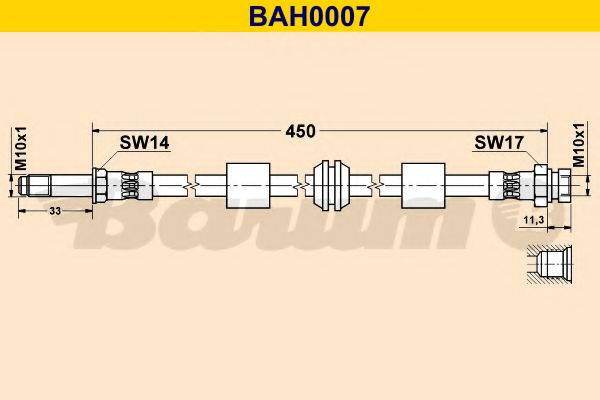 Тормозной шланг BARUM BAH0007