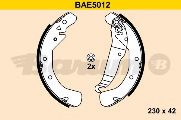 Тормозные колодки барабанные BARUM BAE5012
