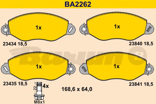 Тормозные колодки BARUM BA2262