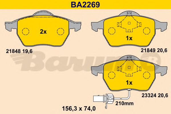 Тормозные колодки BARUM BA2269