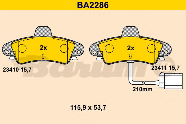 Тормозные колодки BARUM BA2286