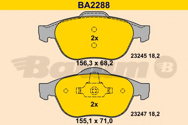 Тормозные колодки BARUM BA2288