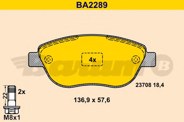 Тормозные колодки BARUM BA2289
