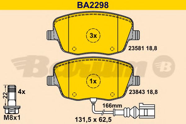 Тормозные колодки BARUM BA2298