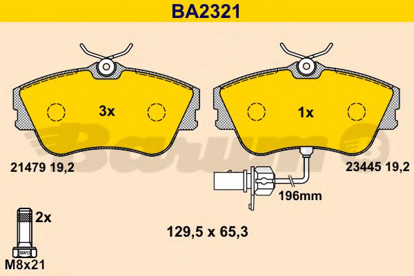 Тормозные колодки BARUM BA2321