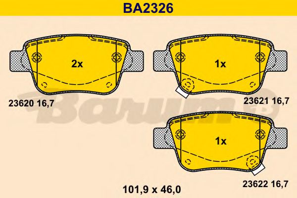 Тормозные колодки BARUM BA2326
