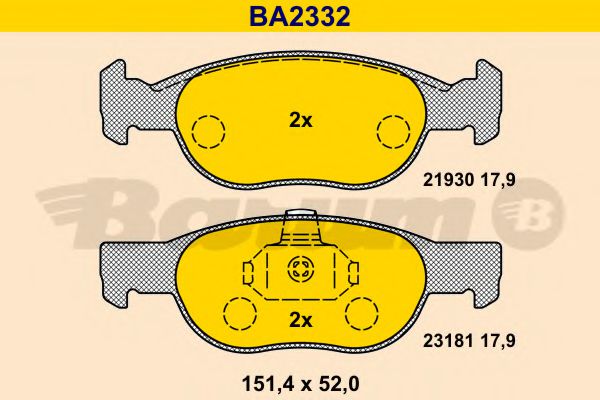 Тормозные колодки BARUM BA2332
