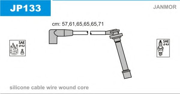 Комплект проводов зажигания JANMOR JP133