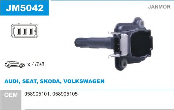 Катушка зажигания JANMOR JM5042