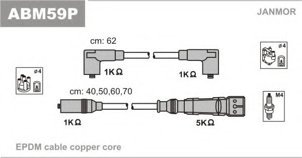 Комплект проводов зажигания JANMOR ABM59P