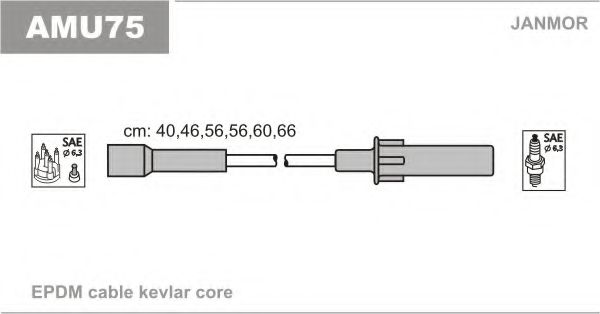 Комплект проводов зажигания JANMOR AMU75