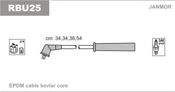 Комплект проводов зажигания JANMOR RBU25