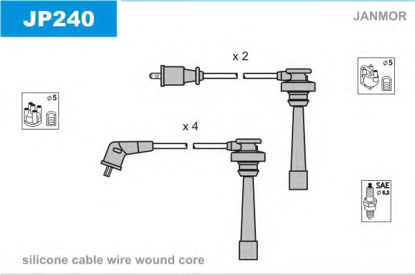 Комплект проводов зажигания JANMOR JP240
