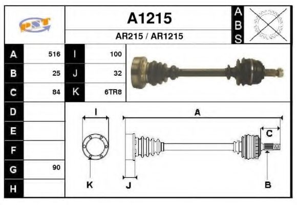 Полуось в сборе snra A1215