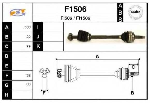 Полуось в сборе snra F1506