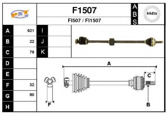 Полуось в сборе snra F1507