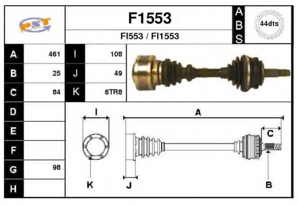 Полуось в сборе snra F1553