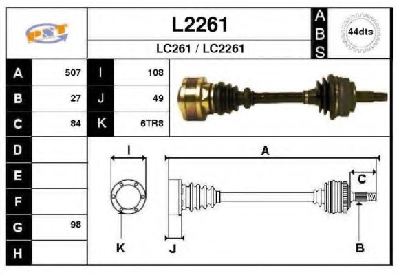 Полуось в сборе snra L2261