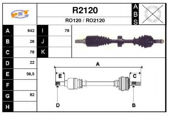 Полуось в сборе snra R2120