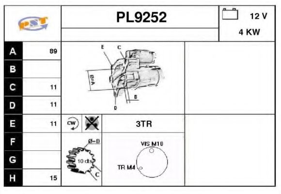 Стартер snra PL9252
