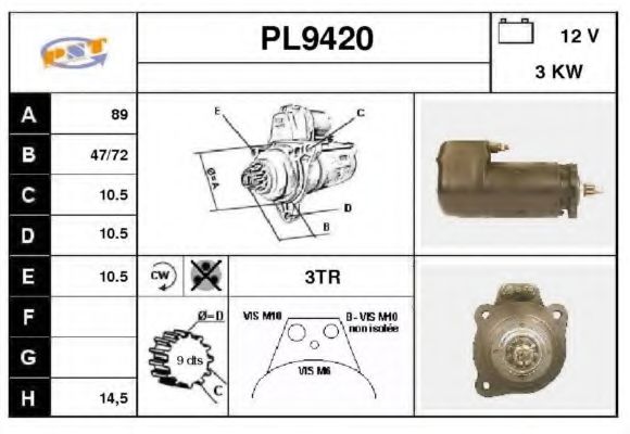 Стартер snra PL9420