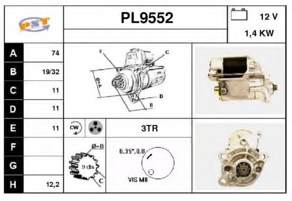 Стартер snra PL9552