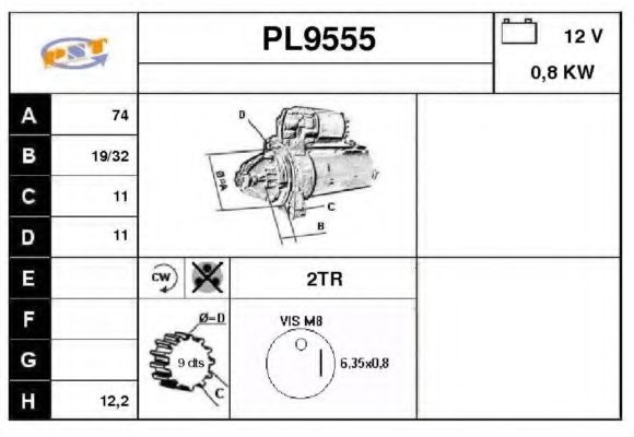 Стартер snra PL9555