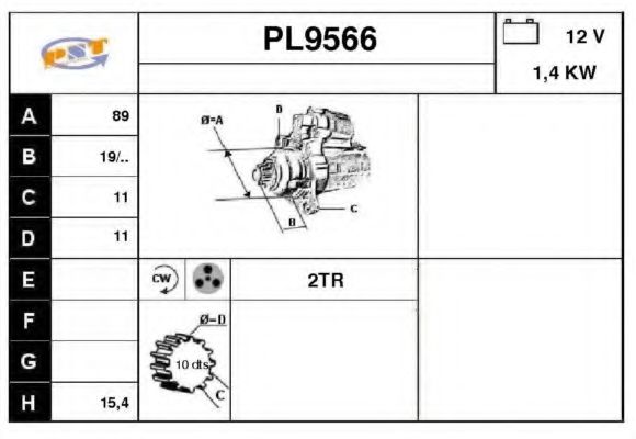 Стартер snra PL9566