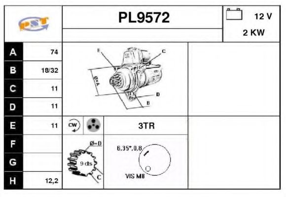 Стартер snra PL9572