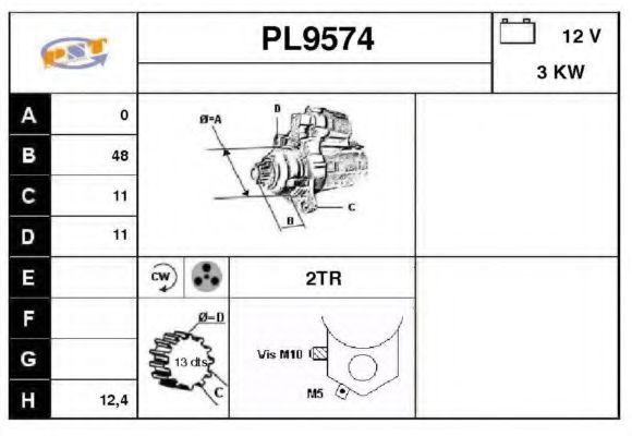Стартер snra PL9574