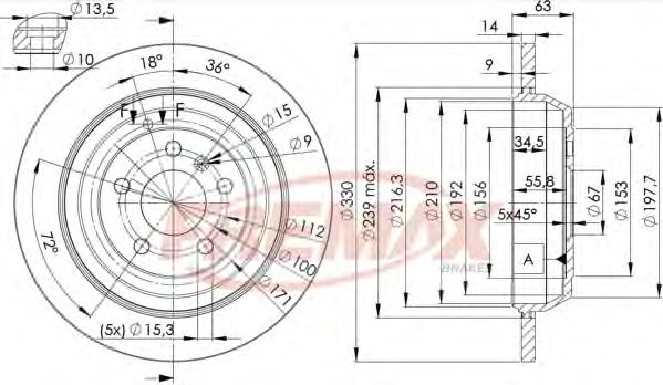 Тормозной диск FREMAX BD-3508