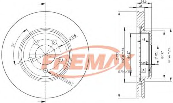 Тормозной диск FREMAX BD-9196