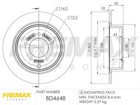 Тормозной диск FREMAX BD-4648