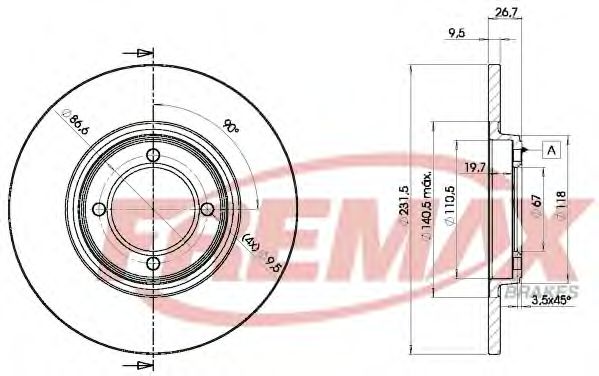Тормозной диск fremax BD-0976