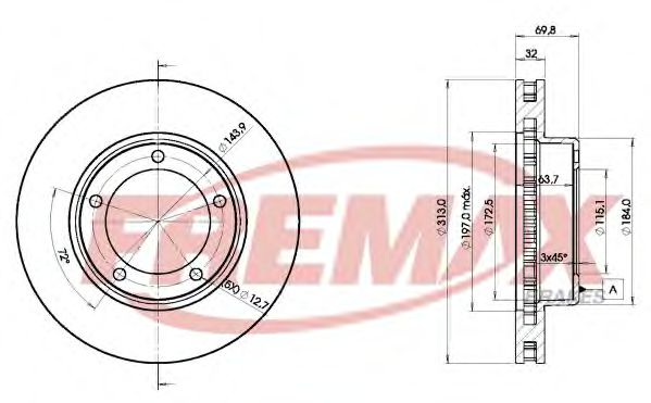 Тормозной диск FREMAX BD-1265