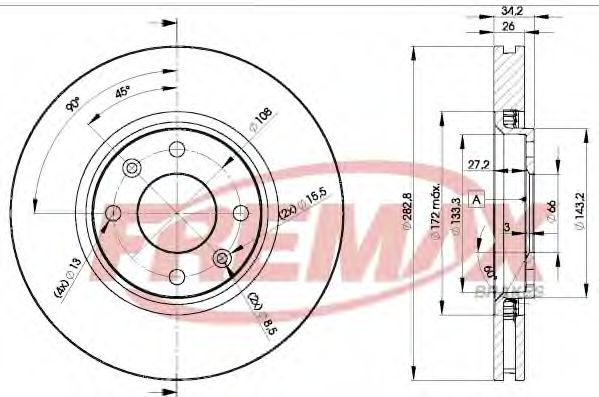 Тормозной диск FREMAX BD-4752
