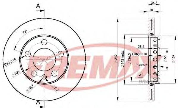 Тормозной диск FREMAX BD-5308
