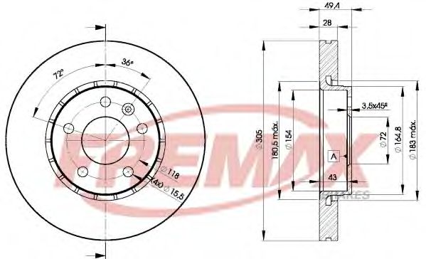 Тормозной диск FREMAX BD-6845