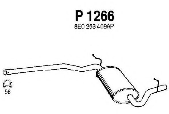 Средний глушитель выхлопных газов fenno P1266